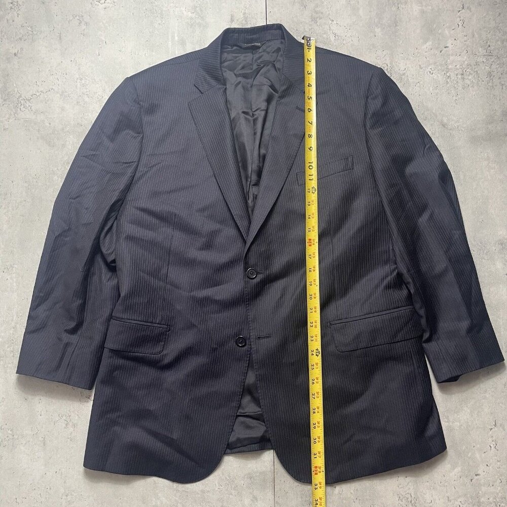 Ermenegildo Zegna Italy Blue Pinstripe Blazer Suit Jacket‎ Coat 100% Wool Sz 46 - Picture 6 of 7